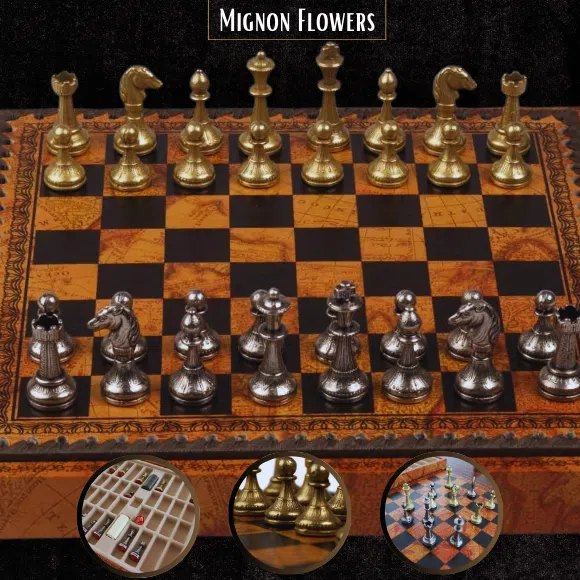 Jeu d'échec Mignon Flowers avec rangement intégré