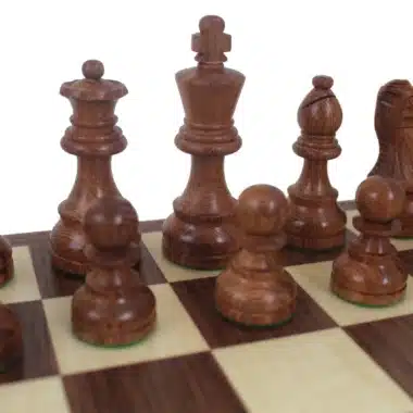 Alternative view of Ensemble Classic VII Echiquier et Jeu d'Echecs en Bois de Rose Doré