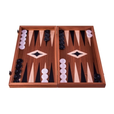 Backgammon en Bois d'Acajou et Flèches Noires