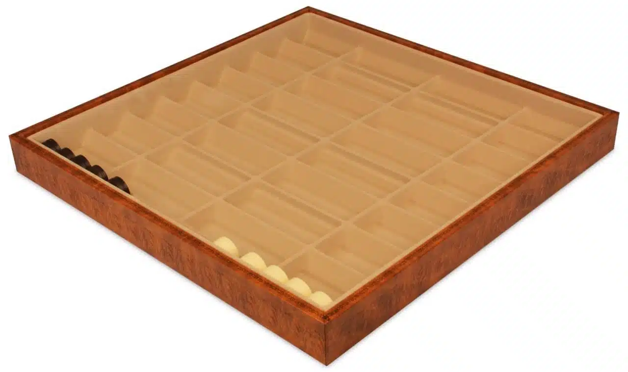 Ensemble Oriental Echiquier en Similcuir avec Rangement et Pièces d'Echecs en Métal Filigrane – Image 27