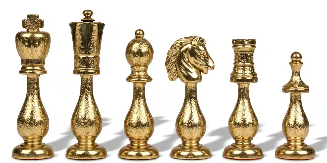 Ensemble Oriental Echiquier en Similcuir avec Rangement et Pièces d'Echecs en Métal Filigrane – Image 13