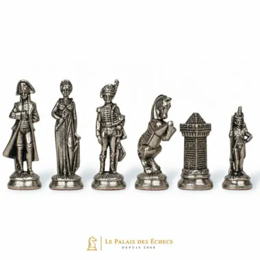 Jeu d'échecs en métal Grand Napoléon, série de pièces argentées