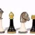 Jeu d'Echecs "Staunton Design" en Métal Massif Laqué Noir et Blanc