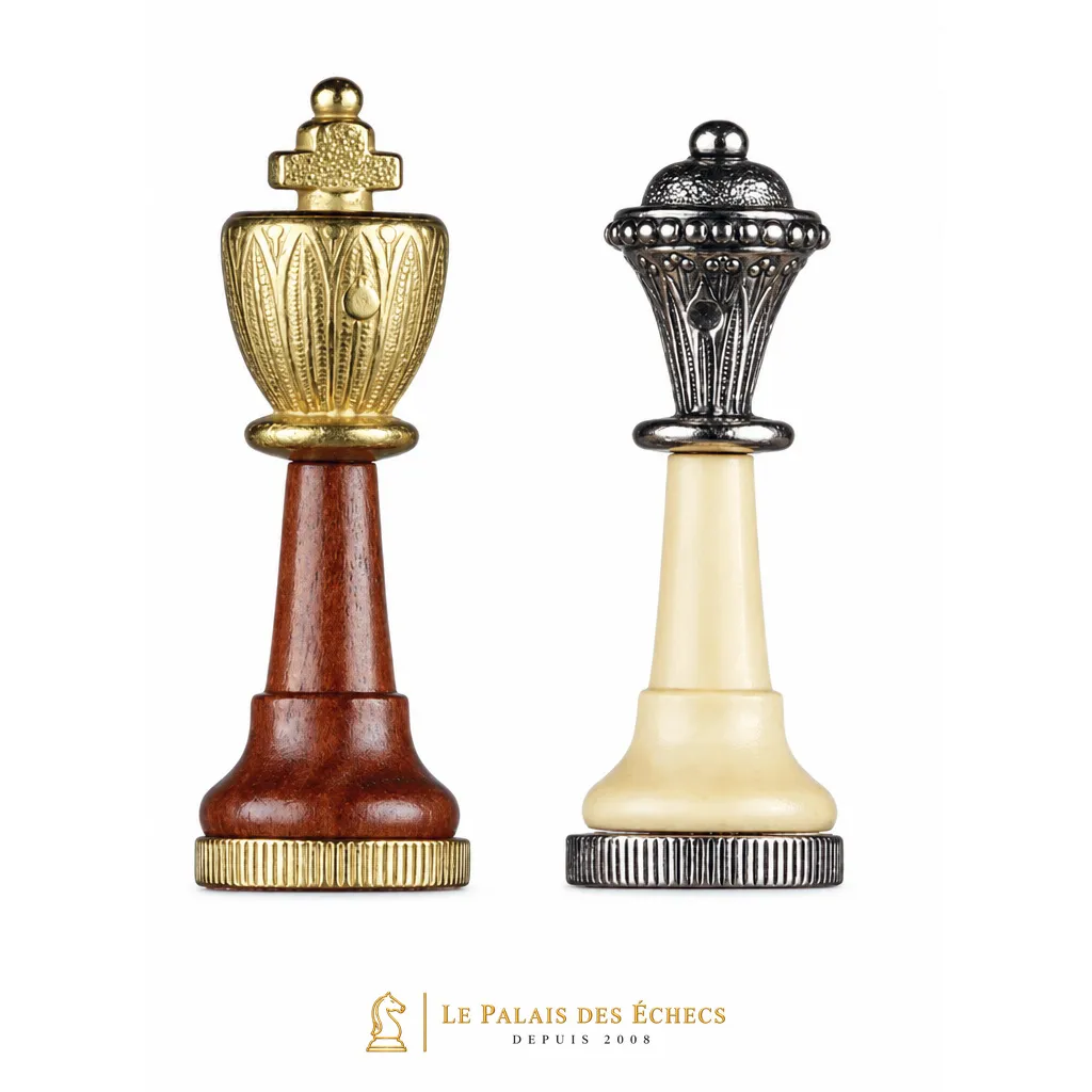 Rois du jeu d'échecs Classic III, comparaison des finitions dorée et argentée