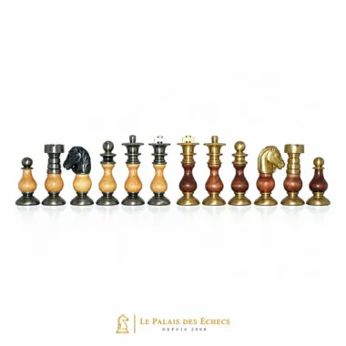 Jeu d'Echecs "Français" en Bois et Laiton Massif