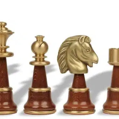 Alternative view of Jeu d'Echecs en Bois et Laiton Massif Staunton XL