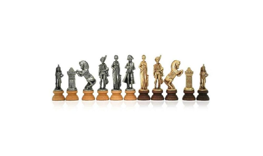 Jeu d'Echecs "Napoléon" en Bois et en Métal