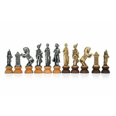 Jeu d'Echecs "Napoléon" en Bois et en Métal