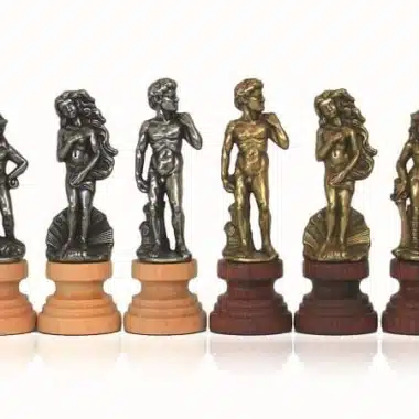 Jeu d'Echecs Florentine en Bois et Métal