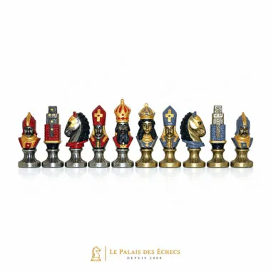 Pièces Moncada III en rangée, alternance des coloris rouge et bleu
