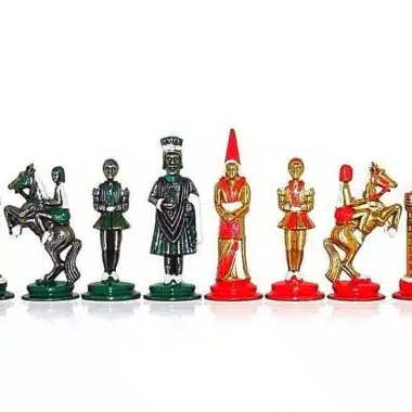 Jeu d'Echecs en Métal Peint à la Main "Camelot et La Légende du Roi Arthur"