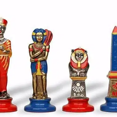 Jeu d'Echecs en Métal Peint à la Main "Égypte"