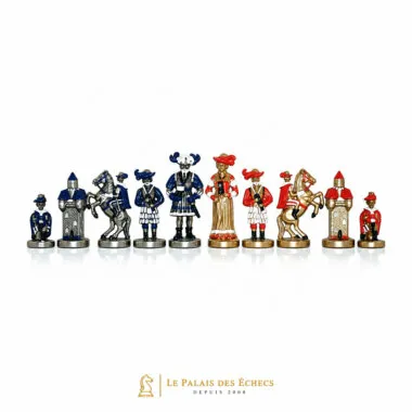 Jeu d'Echecs en Métal Peint à la Main "Lanzichenecchi Mercenaires"