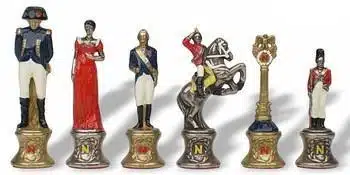 Jeu d'Echecs en Métal Peint à la Main Napoléon