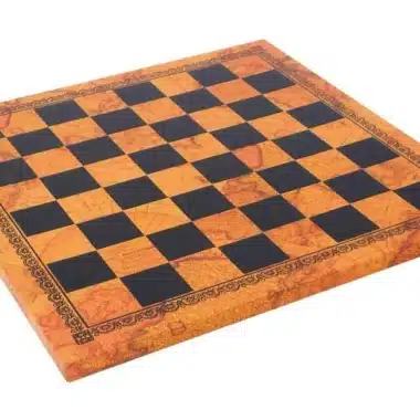 Ensemble "Egyptien" Echiquier en Similicuir & Jeu d'Echecs en Métal Massif