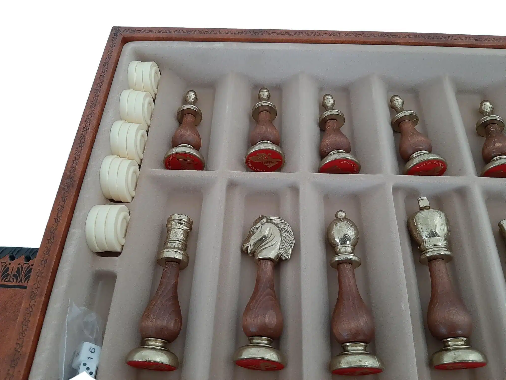 Ensemble Arabic Style VIII Echiquier Rangement et Pièces Echecs Staunton Bois et Métal – Image 10