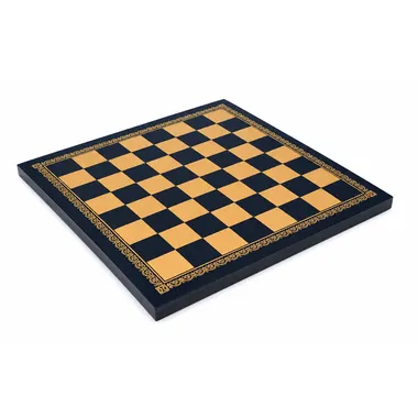Échiquier en similicuir noir et doré avec bordure décorative gravée