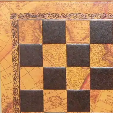 Alternative view of Echiquier en Similicuir Carte du Monde