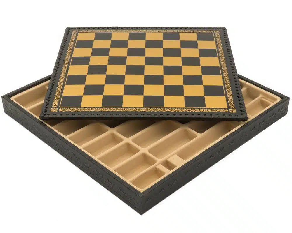 Ensemble Mignon Flower IX Echiquier Noir avec Rangement et Jeu d'Echecs en Métal – Image 15