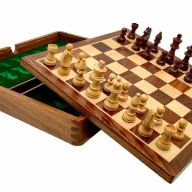 Ensemble Magnétique de Voyage avec Compartiment Rangement en Bois