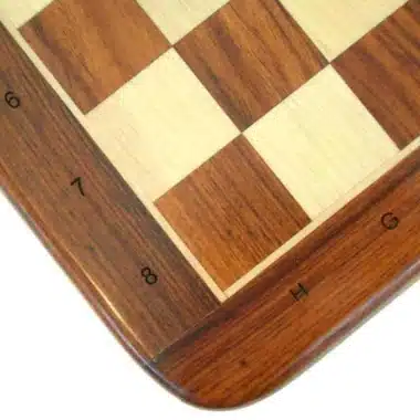 Alternative view of Ensemble Classic Echiquier Alphanumérique en Bois de Rose Doré & Jeu d'Echecs en Bois de Rose Doré