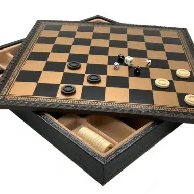 Ensemble Viking II Echiquier Coffret en  Similicuir et Jeu d'Echecs Peint à la Main – Image 13