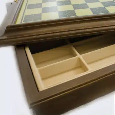 Alternative view of Echiquier en Bois et Effet Laiton avec Compartiment de Rangement