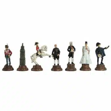 Jeu d'Echecs en Etain Peint à la Main Napoléon Waterloo – Image 2