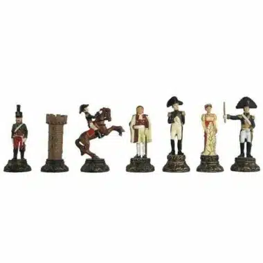 Jeu d'Echecs en Etain Peint à la Main Napoléon Waterloo