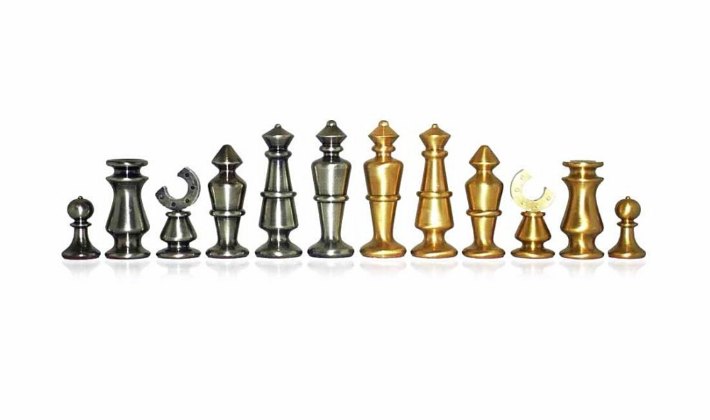 Jeu d'Echecs en Laiton Massif "Modern"