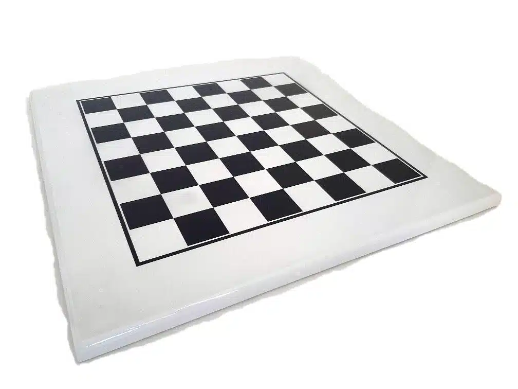 Grand Echiquier en Bois Laqué Blanc