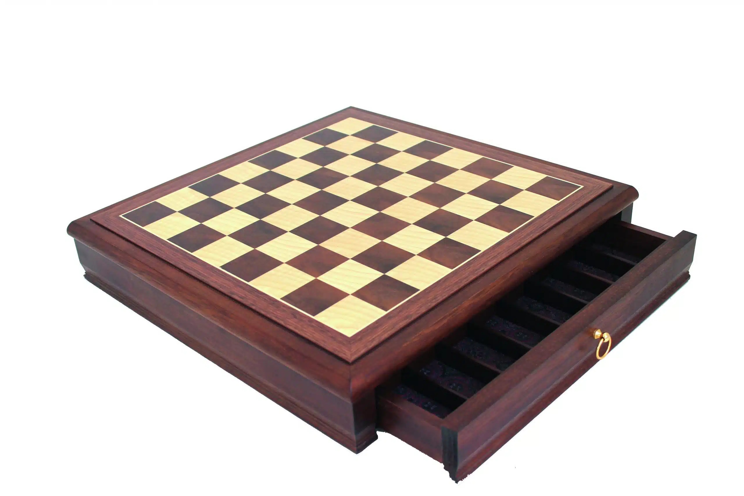 Ensemble "Tilleul Small" Echiquier en Bois de Noyer avec Tiroir de Rangement & Jeu d'Echecs Staunton en Bois – Image 4