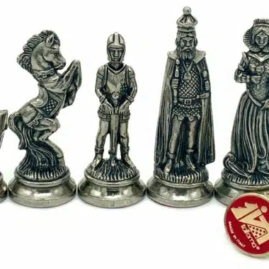 Ensemble Mary Stuart VII Echiquier avec Rangement et Jeu d'Echecs en Métal – Image 8