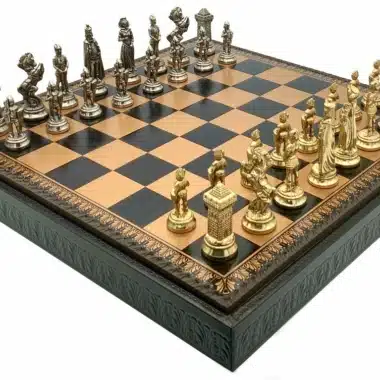Ensemble Mary Stuart VIII Echiquier avec Rangement et Jeu d'Echecs en Métal