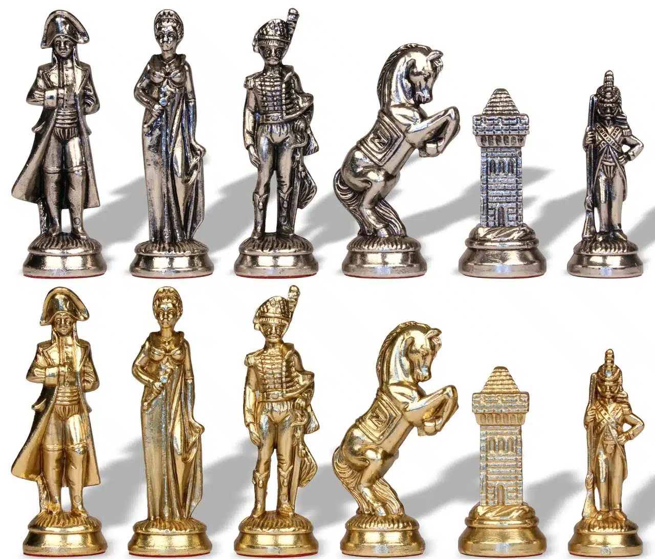 Ensemble Grand Napoléon II Echiquier avec Rangement et Jeu d'Echecs en Métal – Image 10