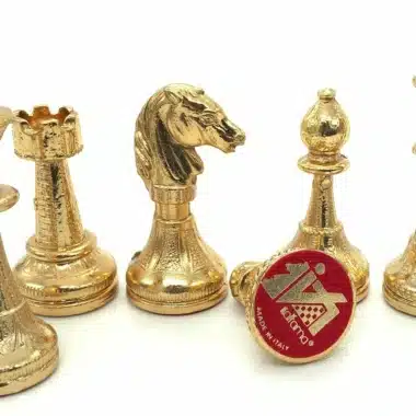 Alternative view of Jeu d'Echecs en Métal Plaqué Or et Argent Mignon Flower