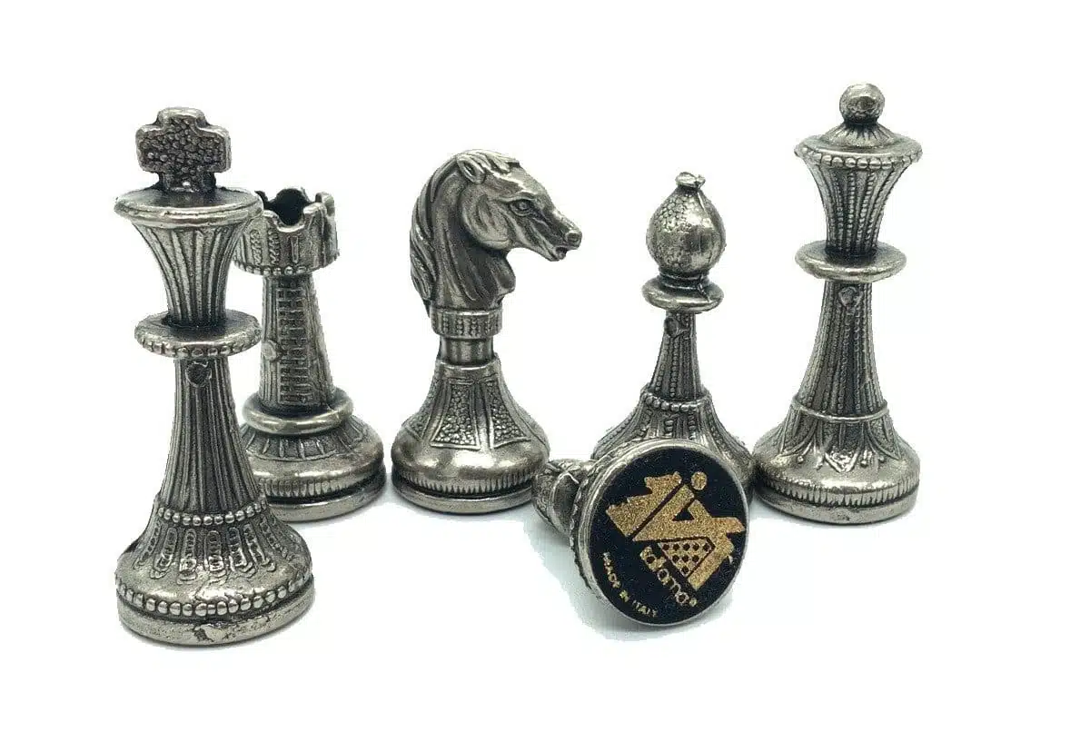 Ensemble Mignon Flower IX Echiquier Noir avec Rangement et Jeu d'Echecs en Métal – Image 6