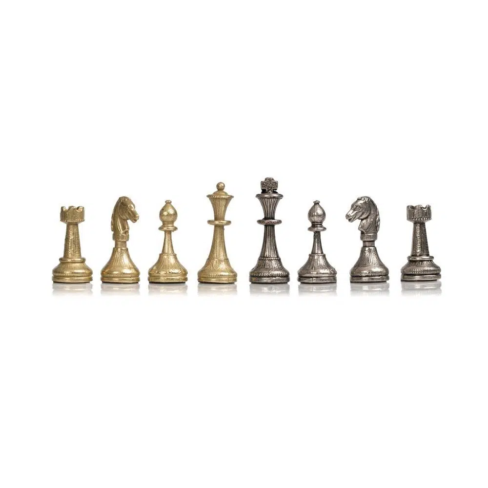 Ensemble Mignon Flower Echiquier en Similicuir & Jeu d'Echecs en Métal – Image 11