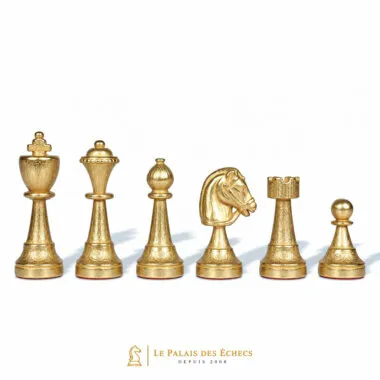 Pièces d'échecs dorées en métal massif, dame, fou, cavalier et tour