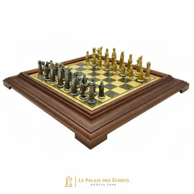 Ensemble Médiéval VI complet sur échiquier en bois à pied