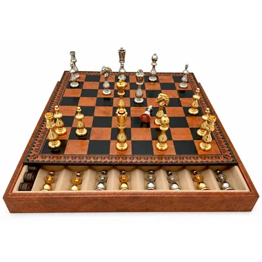 Ensemble Arabic Style IV ouvert montrant le coffret de rangement garni de feutrine