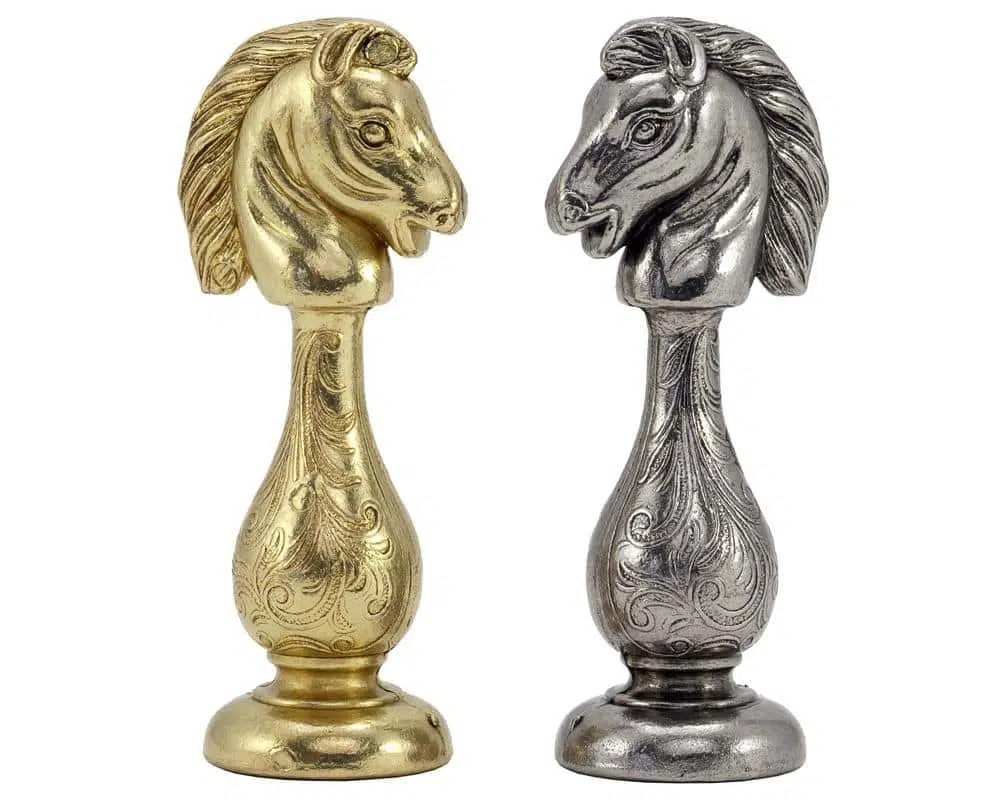 Ensemble Oriental Echiquier en Similcuir avec Rangement et Pièces d'Echecs en Métal Filigrane – Image 18