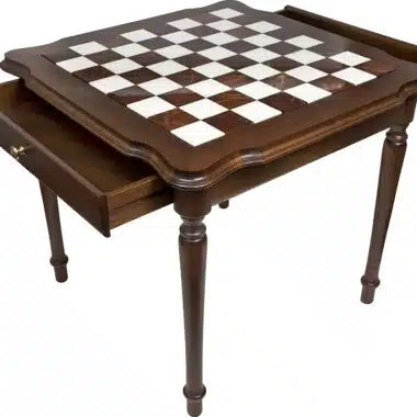 Alternative view of Table Luxe III en Bois Massif Plateau en Albâtre de Toscane et Marbre de Carrare