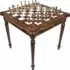 Ensemble Staunton XL IV Table d'Echec en Bois et Marbre de Carrare & Jeu d'Echecs en Bois et