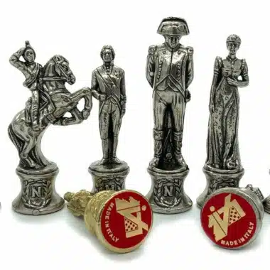 Pièces argentées Napoléon avec cavalier, dame et roi, finition brillante