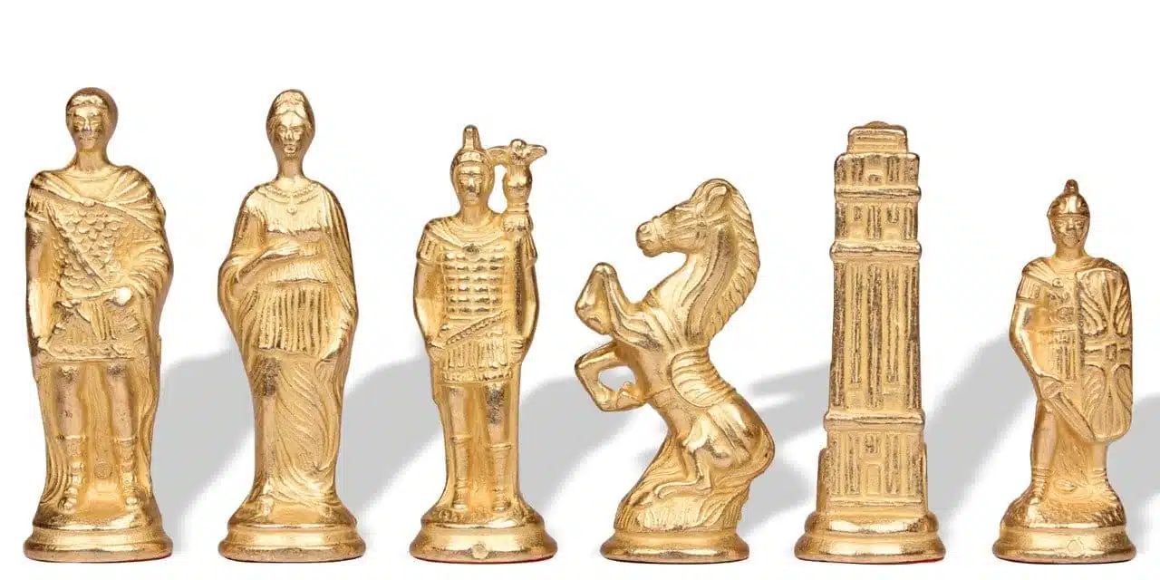 Ensemble Romains vs Barbares VII Echiquier en Similicuir avec Rangement et Figurines en Métal – Image 6