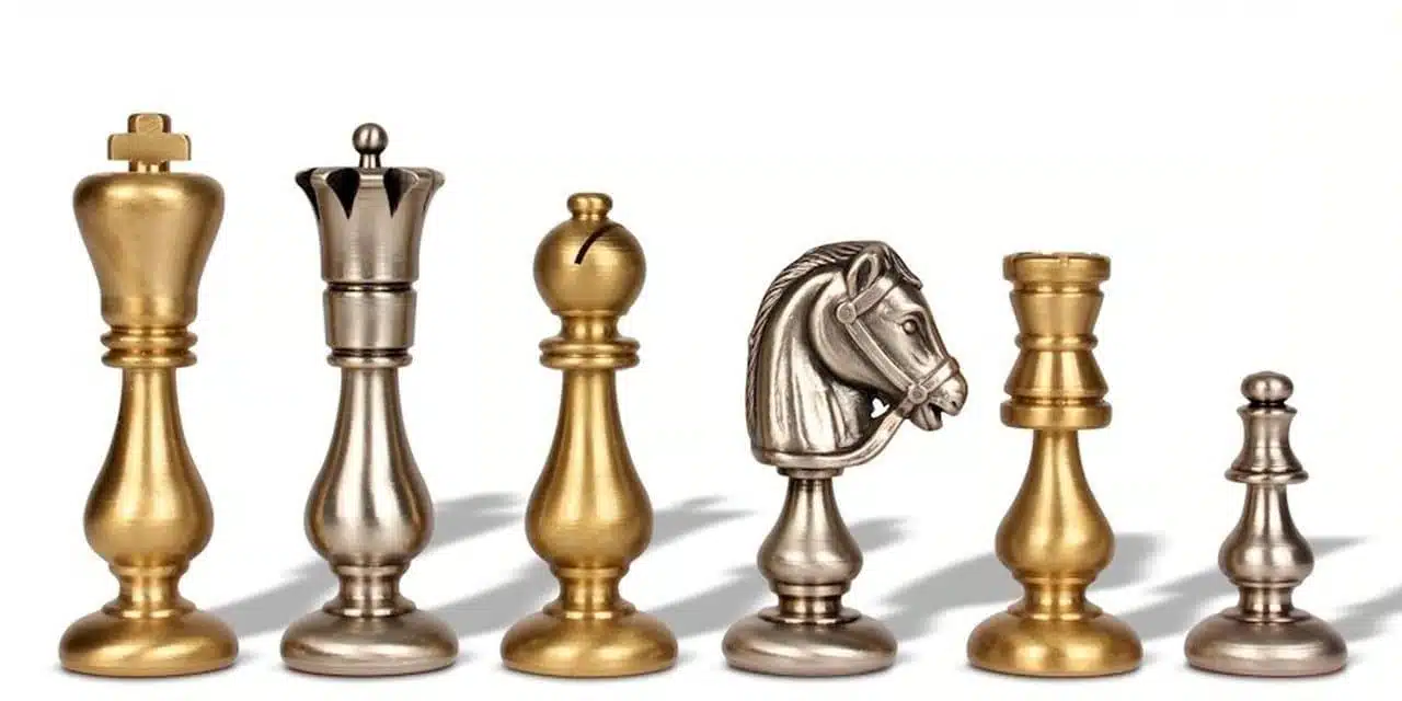 Jeu d'Echecs "Oriental" en Laiton Massif