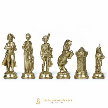Jeu d'échecs en métal Grand Napoléon, série de pièces dorées