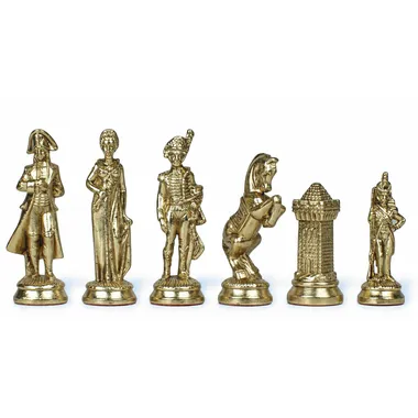 Jeu d'échecs en métal Grand Napoléon, série de pièces dorées