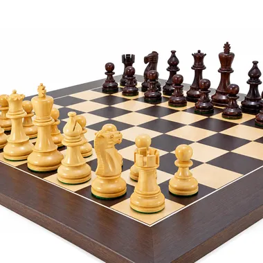 Ensemble Atlantic II en position de jeu sur l'échiquier en wenge